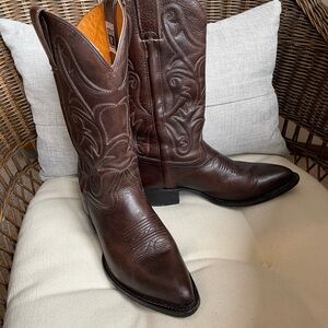 Frye Brown Leather Cowboy Boots